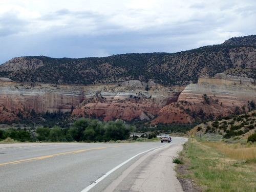 GDMBR: Echo Amphitheater, our destination for that day is located directly above that motor vehicle.